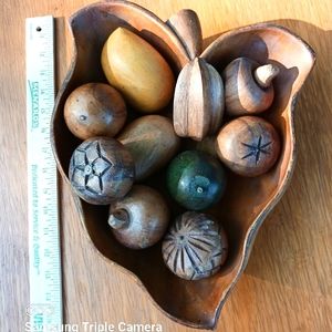 Vintage handcrafted Wooden Oahu Hawaiian Fruit and Odd shaped bowl